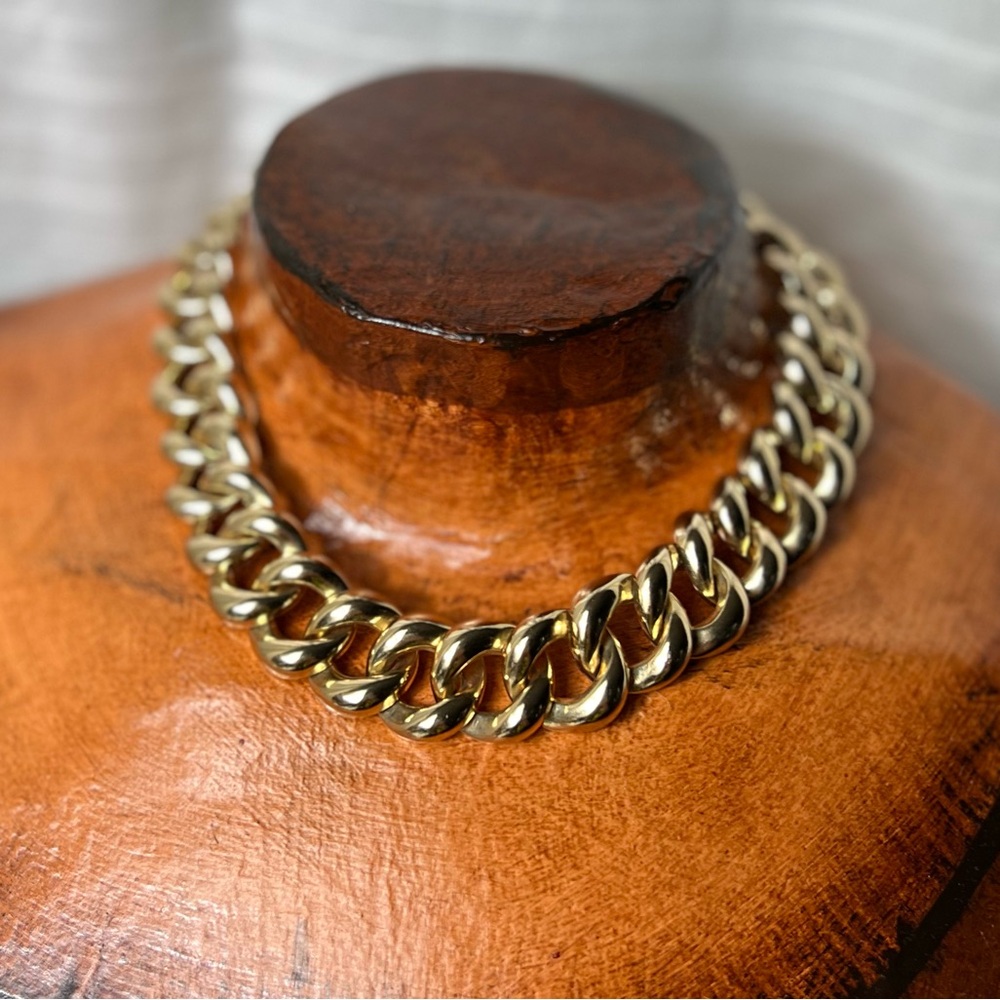 Chunky Mob Wife Estate Sale Jewelry Gold Chain Necklace Heavy Weight